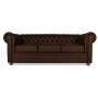 Честертон (коричневая экокожа) Диван трехместный