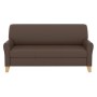 Европа Вуд (коричневая экокожа) Диван трехместный