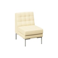 Forest FR-D-01 (Бежевая экокожа/Серый) Диван без подлокотников одноместный