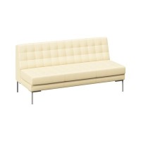 Forest FR-D-03 (Бежевая экокожа/Серый) Диван без подлокотников трехместный