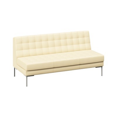 Forest FR-D-03 (Бежевая экокожа/Серый) Диван без подлокотников трехместный