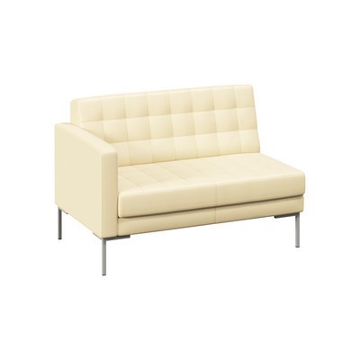 Forest FR-SP-02R (Бежевая экокожа/Серый) Секция с подлокотником двухместная правая