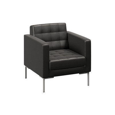 Forest FR-DP-01 (Черная экокожа/Серый) Мягкое кресло