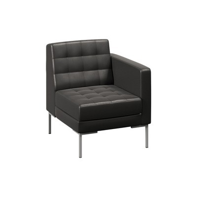 Forest FR-SP-01L (Черная экокожа/Серый) Секция с подлокотником одноместная левая