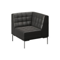 Forest FR-U-01 (Черная экокожа/Серый) Секция угловая