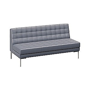 Форест FR-D-03 (Серая экокожа/Серый) Диван без подлокотников трехместный