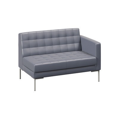 Forest FR-SP-02L (Серая экокожа/Серый) Секция с подлокотником двухместная левая