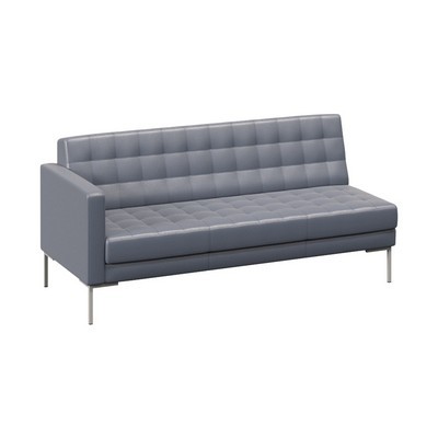 Forest FR-SP-03R (Серая экокожа/Серый) Секция с подлокотником трехместная правая