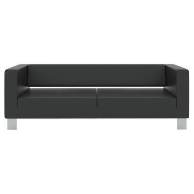 Горизонт (черная экокожа) Диван трехместный