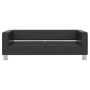 Горизонт (черная экокожа) Диван трехместный
