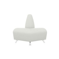 Интер хром (белая экокожа) Наружный угловой модуль