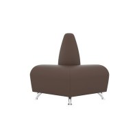 Интер хром (коричневая экокожа) Наружный угловой модуль