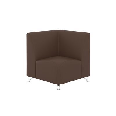 Интер хром (коричневая экокожа) Угловой модуль