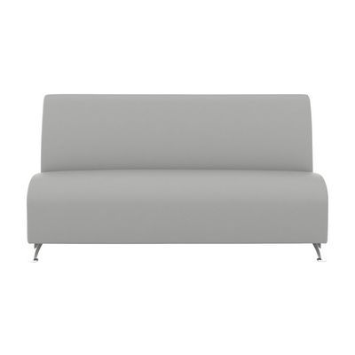 Интер хром (серая экокожа) Прямой трехместный модуль