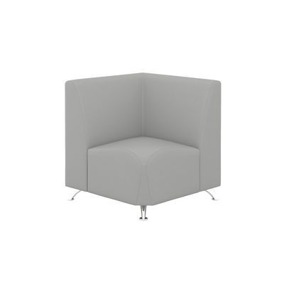 Интер хром (серая экокожа) Угловой модуль