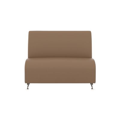 Интер хром (серо-бежевая экокожа) Прямой двухместный модуль