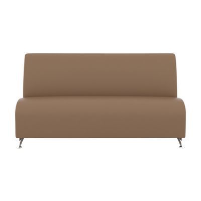 Интер хром (серо-бежевая экокожа) Прямой трехместный модуль