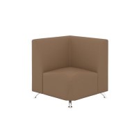 Интер хром (серо-бежевая экокожа) Угловой модуль