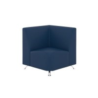 Интер хром (синяя экокожа) Угловой модуль