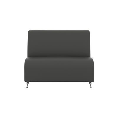 Интер хром (темно-серая экокожа) Прямой двухместный модуль