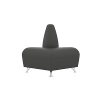 Интер хром (темно-серая экокожа) Наружный угловой модуль