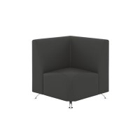 Интер хром (темно-серая экокожа) Угловой модуль