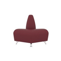 Интер хром (винно-красная экокожа) Наружный угловой модуль