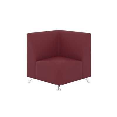 Интер хром (винно-красная экокожа) Угловой модуль