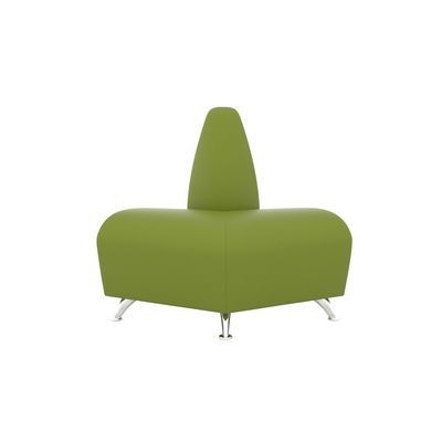 Интер хром (зеленая экокожа) Наружный угловой модуль