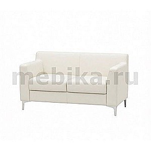 Калипсо М-02/2 (Белая экокожа) 2-х местный диван с подлокотниками 