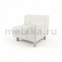 Лима 1Пр (Белая экокожа) Модуль 1-номест. с прав. подлок-ком