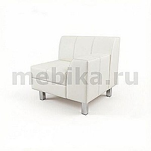 Лима 1Пр (Белая экокожа) Модуль 1-номест. с прав. подлок-ком