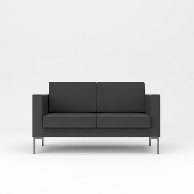 Мальта 2 (Черная экокожа) Диван двухместный