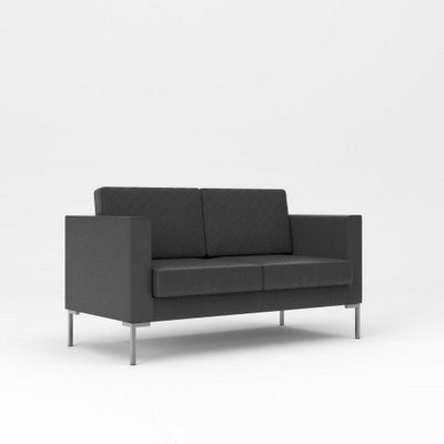 Мальта 2 (Черная экокожа) Диван двухместный