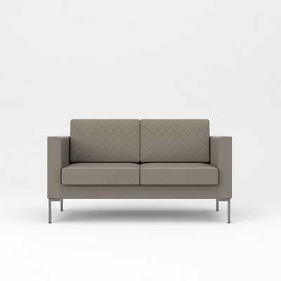 Мальта 2 (Серо-коричневая экокожа) Диван двухместный
