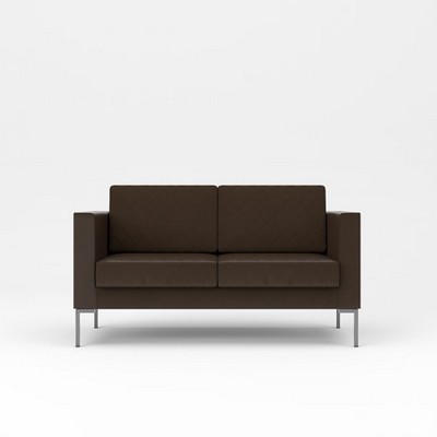 Мальта 2 (Темно-коричневая экокожа) Диван двухместный
