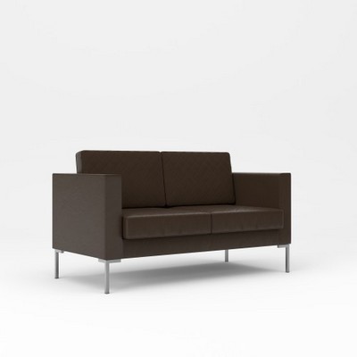 Мальта 2 (Темно-коричневая экокожа) Диван двухместный
