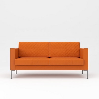 Мальта 3 (Оранжевая экокожа) Диван трехместный