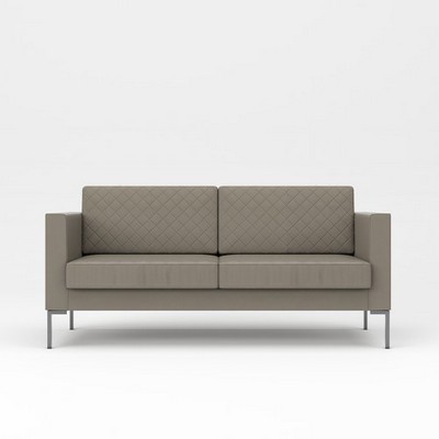 Мальта 3 (Серо-коричневая экокожа) Диван трехместный
