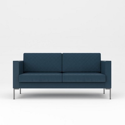 Мальта 3 (Синяя экокожа) Диван трехместный