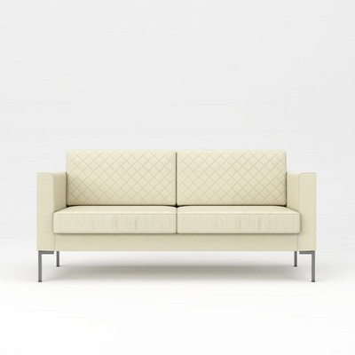 Мальта 3 (Светло-бежевая экокожа) Диван трехместный