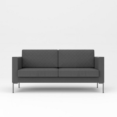 Мальта 3 (Темно-серая экокожа) Диван трехместный