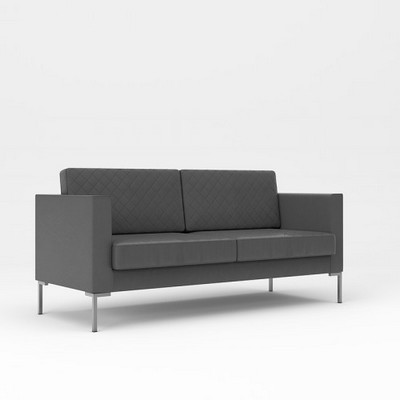 Мальта 3 (Темно-серая экокожа) Диван трехместный