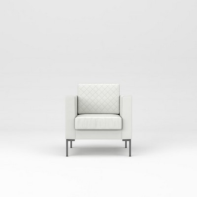 Мальта 1 (Белая экокожа) Кресло