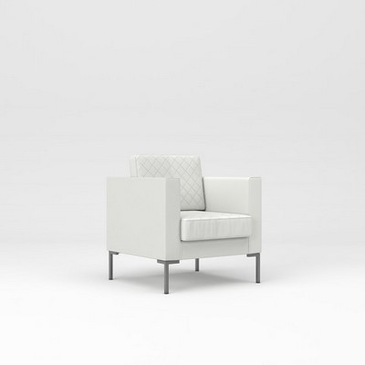 Мальта 1 (Белая экокожа) Кресло