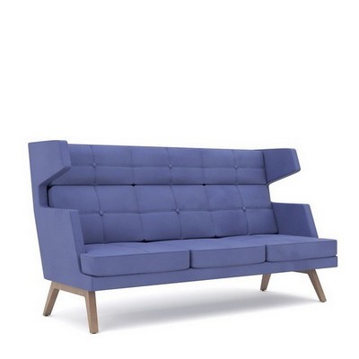 Марли 3 (Синяя ткань) Диван трехместный