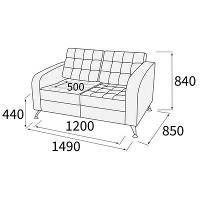 Марс Д2 Диван 2-х местный в белой экокоже