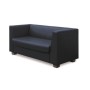 Миларго 2 (Черная экокожа) Диван двухместный