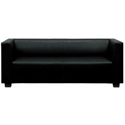 Миларго 3 (Черная экокожа) Диван трехместный