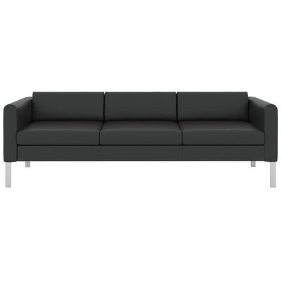 Модерн (черная экокожа) Диван трехместный